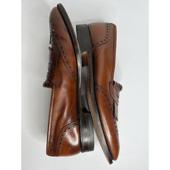 Vtg Johnston Murphy Aristocraft Leather Shoes Loafers Wingtip Brown Men’s Sz 11B - Picture 5 of 11